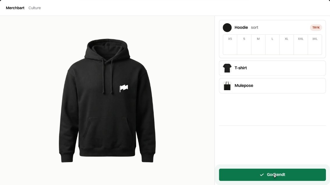 Konfiguratoren med et logo på en hoodie