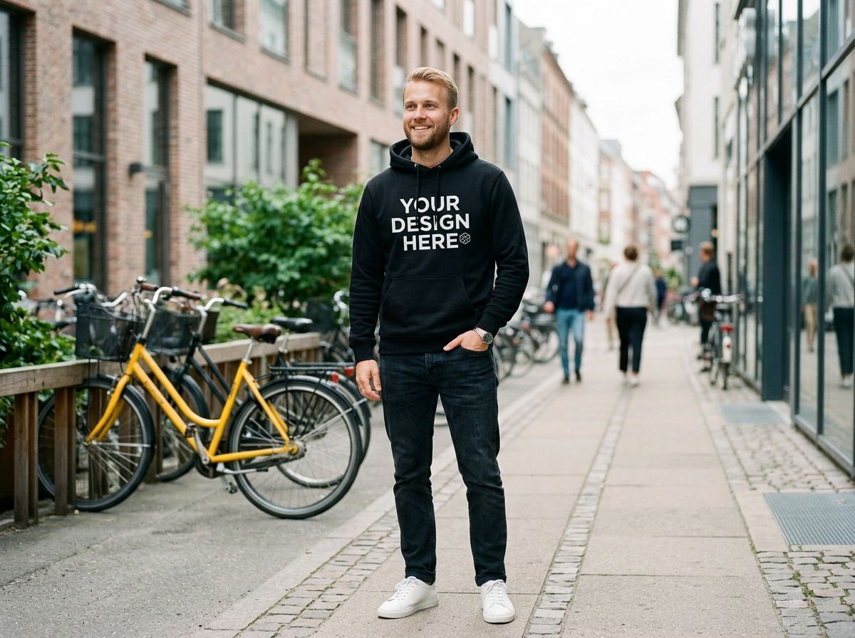 Hoodie med logo